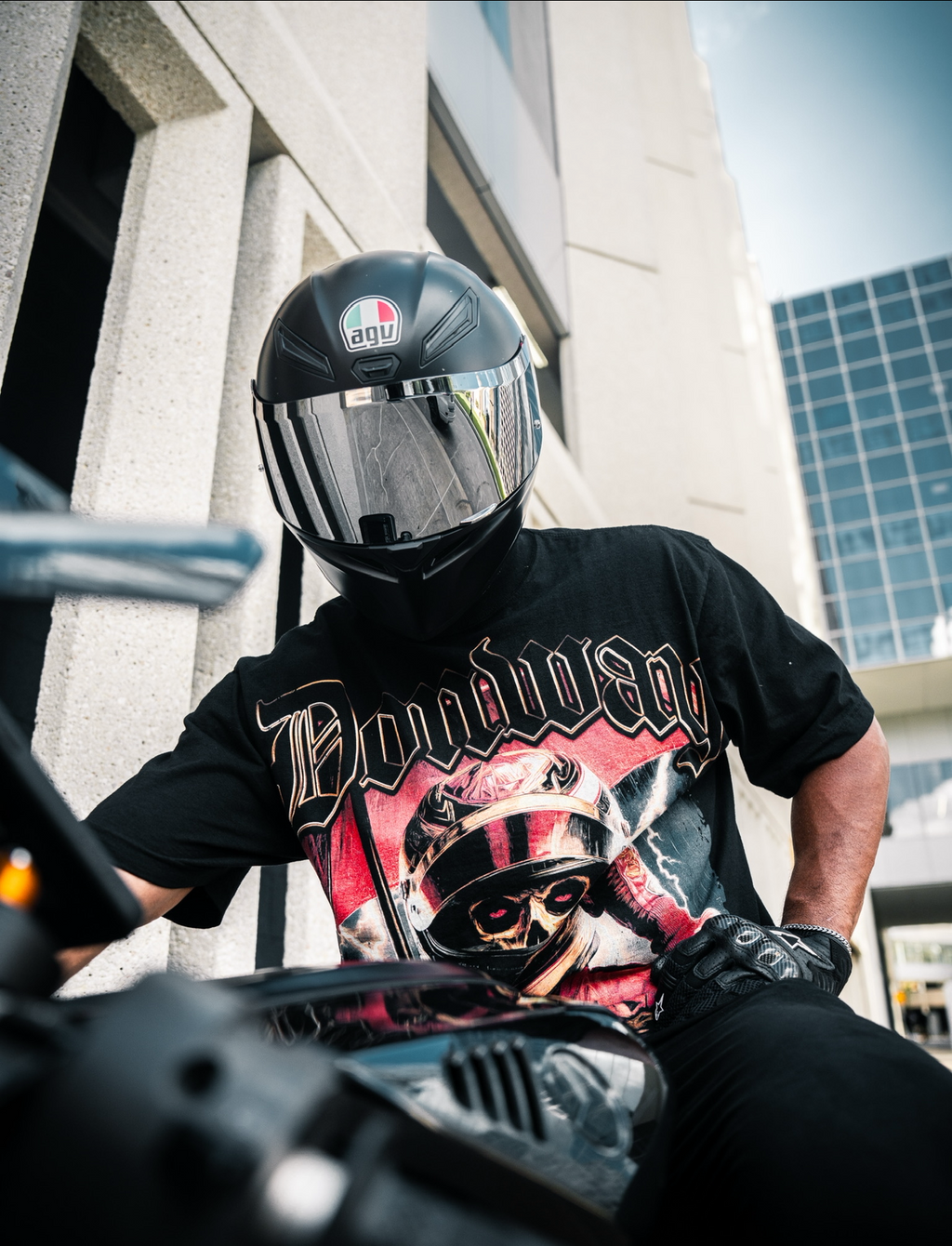 Black biker eternal tee