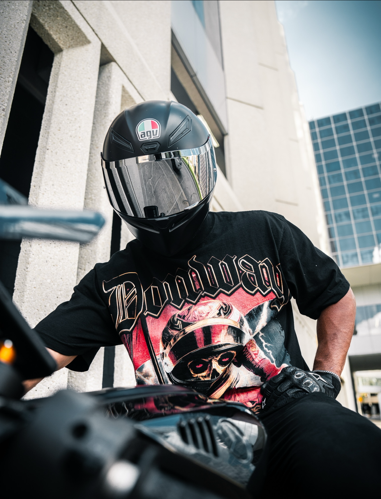 Black biker eternal tee
