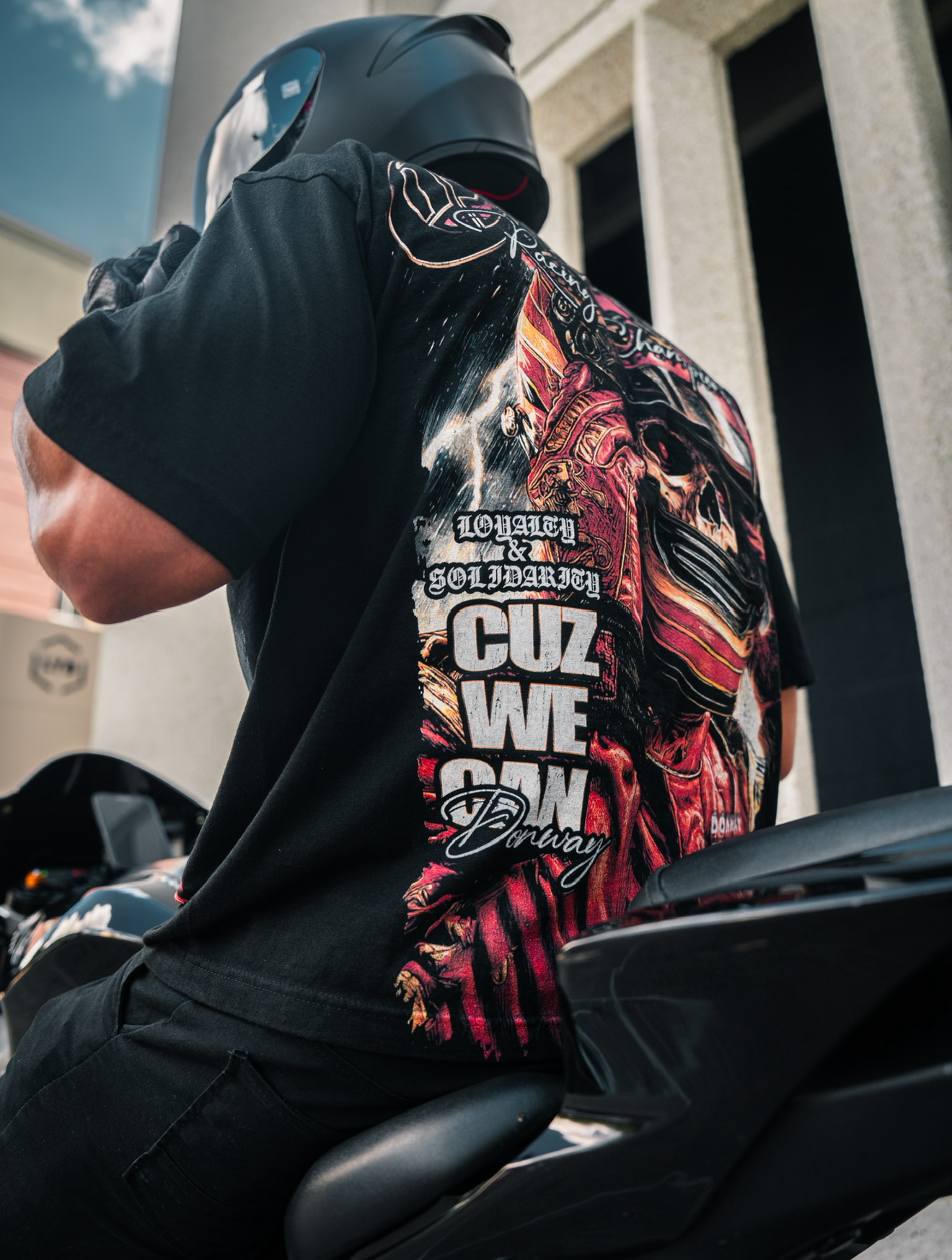 Black biker eternal tee