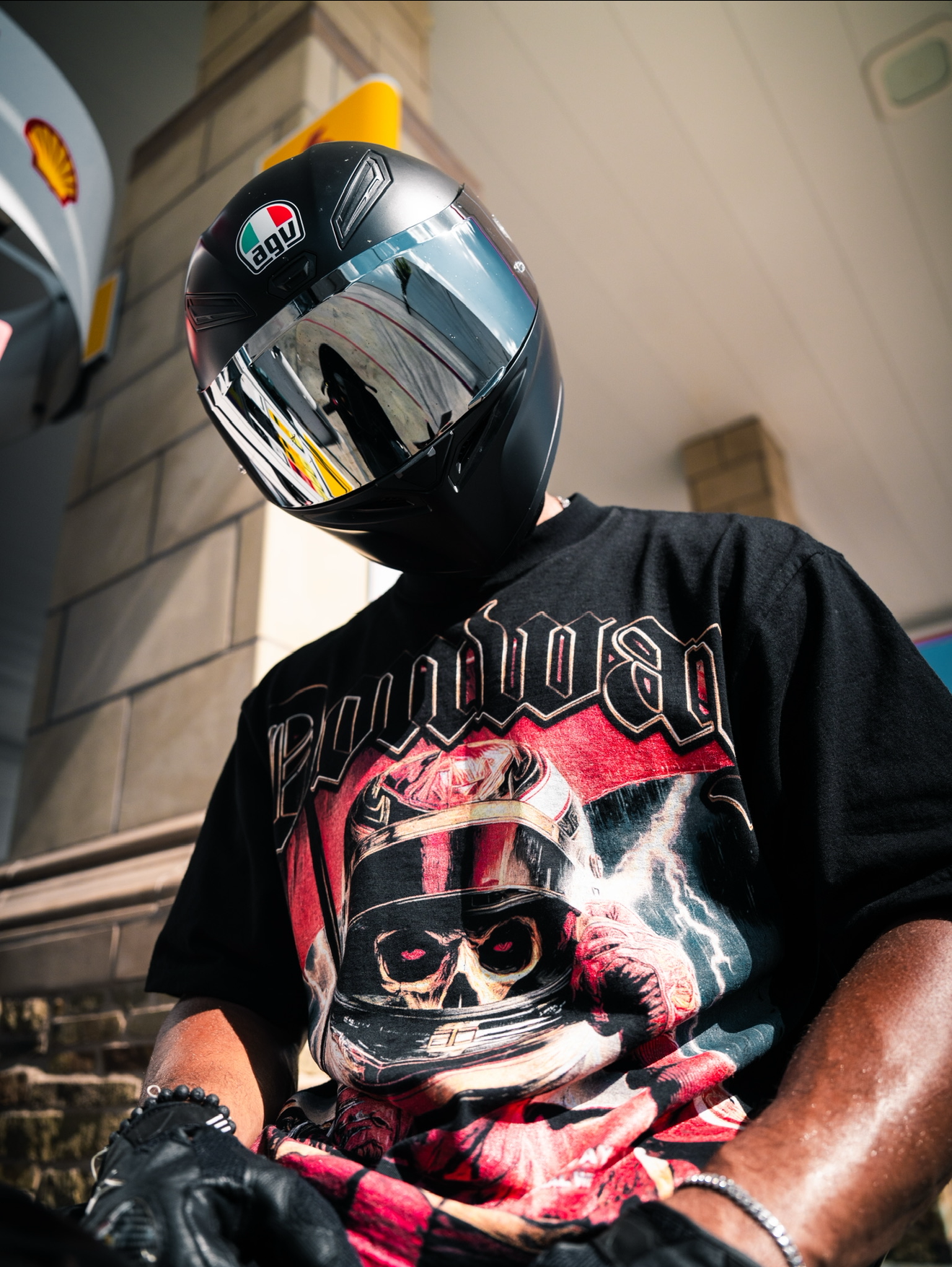 Black biker eternal tee